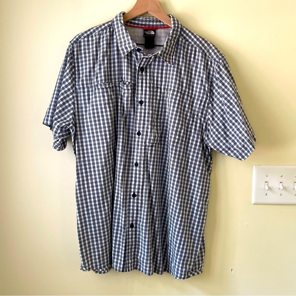 The North Face Men's Blue Checkered Shirt size XL